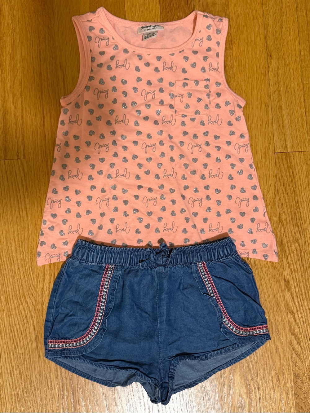Juicy Couture Girls Tank and Shorts Set Sz 6x
